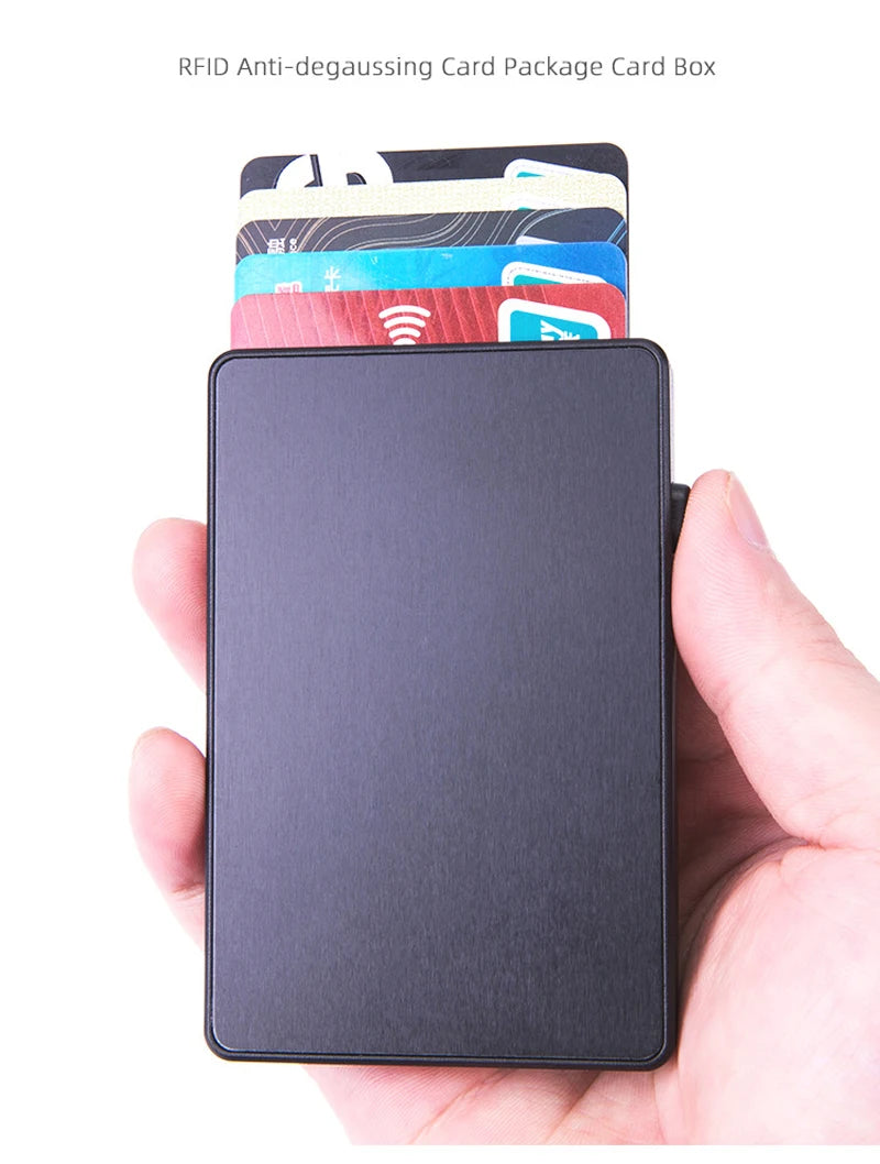 YUECIMIE Gold Thin Pop Up ID RFID Card Holder For Man Slim Men's Card Wallet RFID Creative Credit Card Case For Women Female