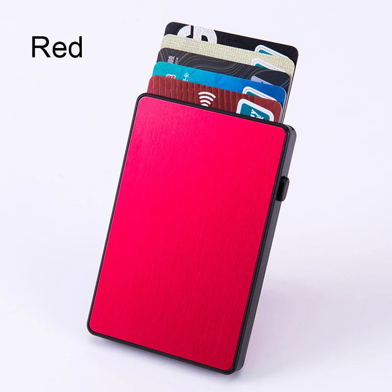YUECIMIE Gold Thin Pop Up ID RFID Card Holder For Man Slim Men's Card Wallet RFID Creative Credit Card Case For Women Female