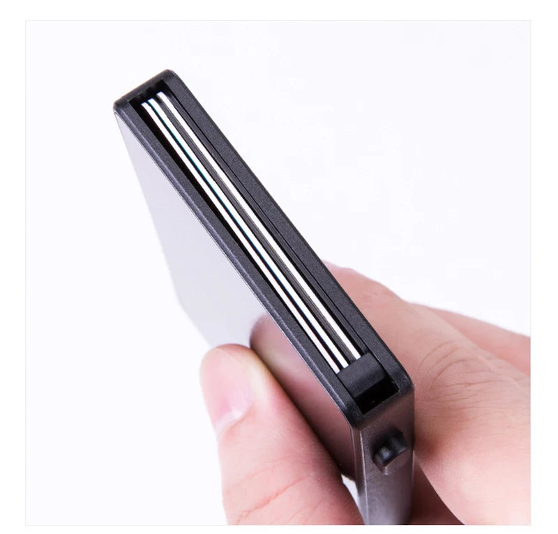 YUECIMIE Gold Thin Pop Up ID RFID Card Holder For Man Slim Men's Card Wallet RFID Creative Credit Card Case For Women Female