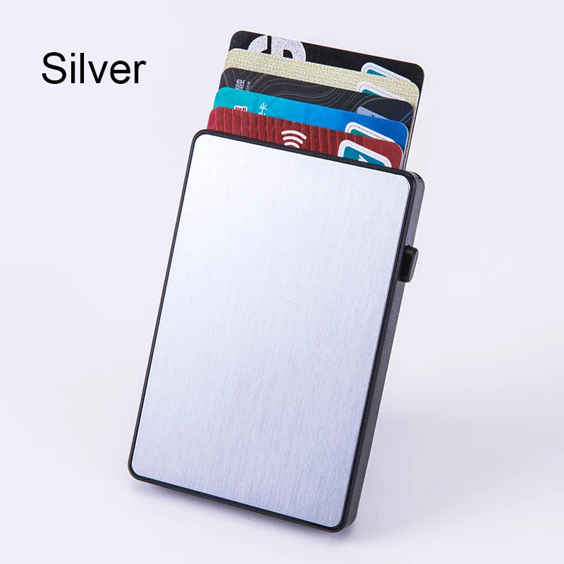 YUECIMIE Gold Thin Pop Up ID RFID Card Holder For Man Slim Men's Card Wallet RFID Creative Credit Card Case For Women Female