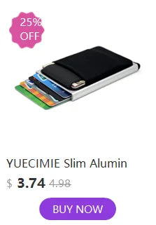 YUECIMIE Gold Thin Pop Up ID RFID Card Holder For Man Slim Men's Card Wallet RFID Creative Credit Card Case For Women Female