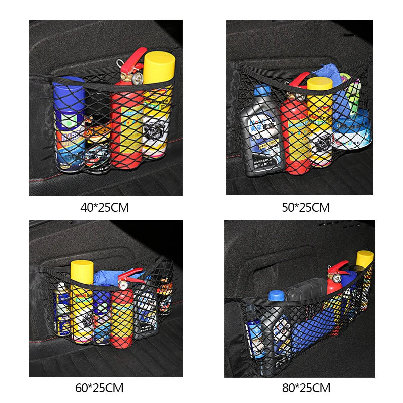 Car Accessories Organizer Net Mesh Seat Elastic Magic Storage For Chery Tiggo 7 Pro Car Trunk Box Jeep Wrangler Haval H6