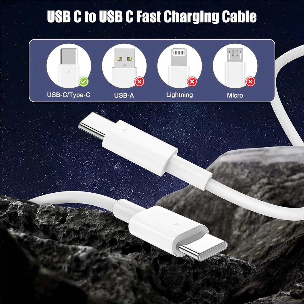 USB C to Type C Fast Charging Cable for Xiaomi Huawei Samsung Iphone 17 16 15 Series 60W Safe and Efficient Charger Line