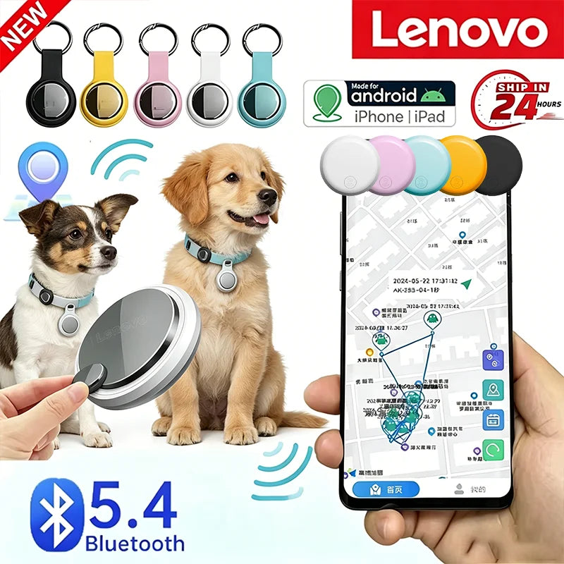 Lenovo Bluetooth5.4 GPS Smart Tracker AirTag Anti-Lost Reminder Device Bag Elderly Kid Finder for Apple Android Tracking Locator