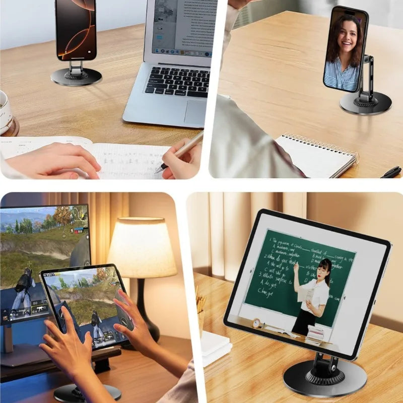 Universal Strong Magnetic Metal Desktop Mobile Phone Holder Stand Rotatable Stable Desk Lazy Holder for IPhone 17 16 Pro Max