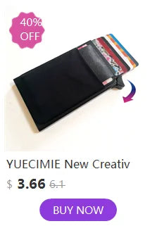 YUECIMIE Gold Thin Pop Up ID RFID Card Holder For Man Slim Men's Card Wallet RFID Creative Credit Card Case For Women Female