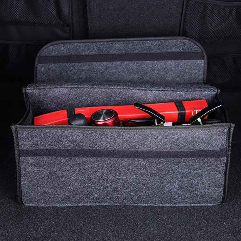 Large Anti Slip Compartment Boot Storage Organizer Tool Car Storage Bag Car Trunk Organizer Soft Felt Storage Box Accessories