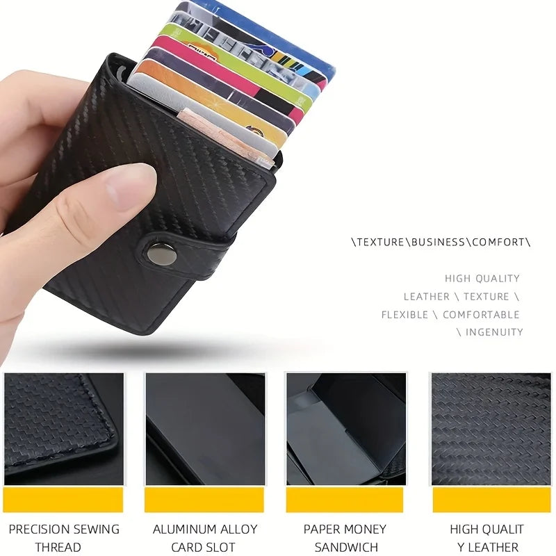 Wallet for Men Wallet with Slim Pop Up Card Holder Bifold Minimalist Smart Wallet RFID Blocking Credit Card Holder