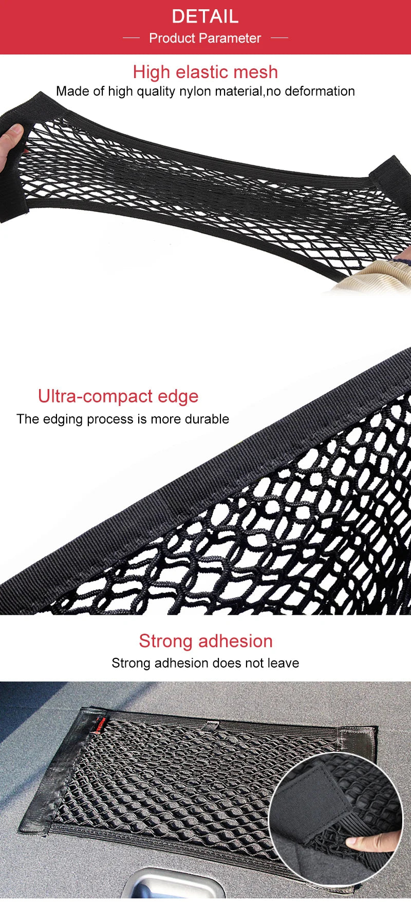 Car Accessories Organizer Net Mesh Seat Elastic Magic Storage For Chery Tiggo 7 Pro Car Trunk Box Jeep Wrangler Haval H6