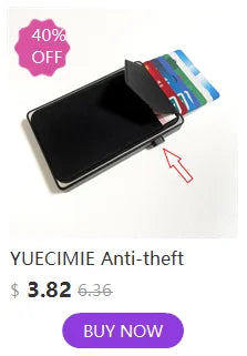 YUECIMIE Gold Thin Pop Up ID RFID Card Holder For Man Slim Men's Card Wallet RFID Creative Credit Card Case For Women Female