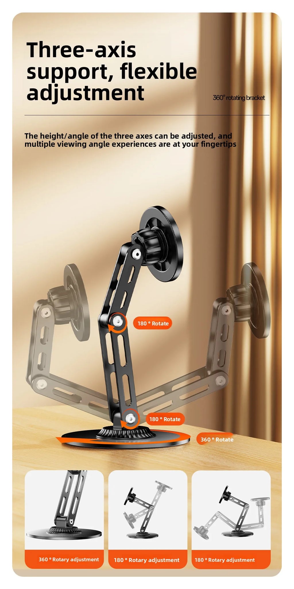 Universal Strong Magnetic Metal Desktop Mobile Phone Holder Stand Rotatable Stable Desk Lazy Holder for IPhone 17 16 Pro Max