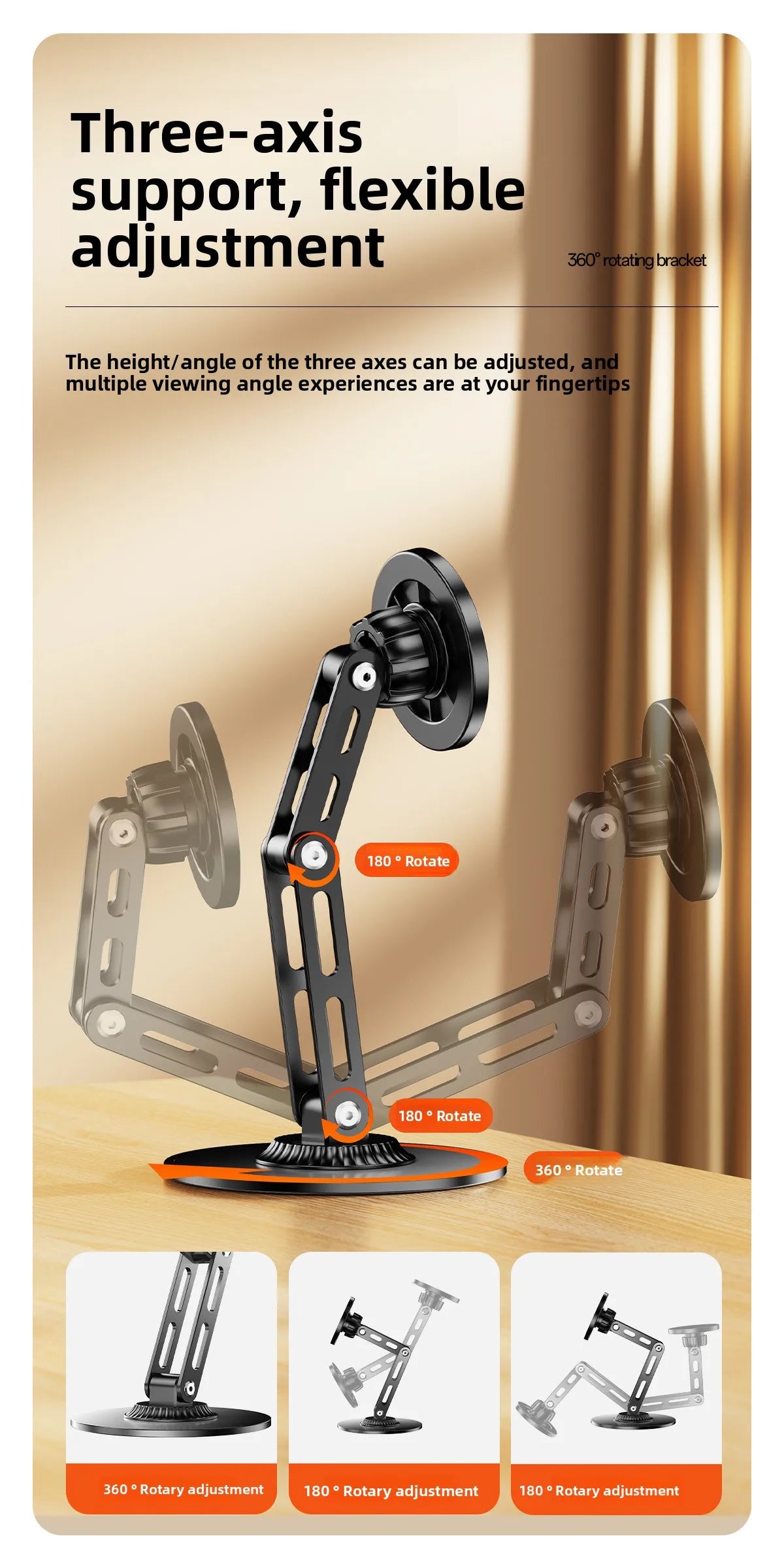 Universal Strong Magnetic Metal Desktop Mobile Phone Holder Stand Rotatable Stable Desk Lazy Holder for IPhone 17 16 Pro Max