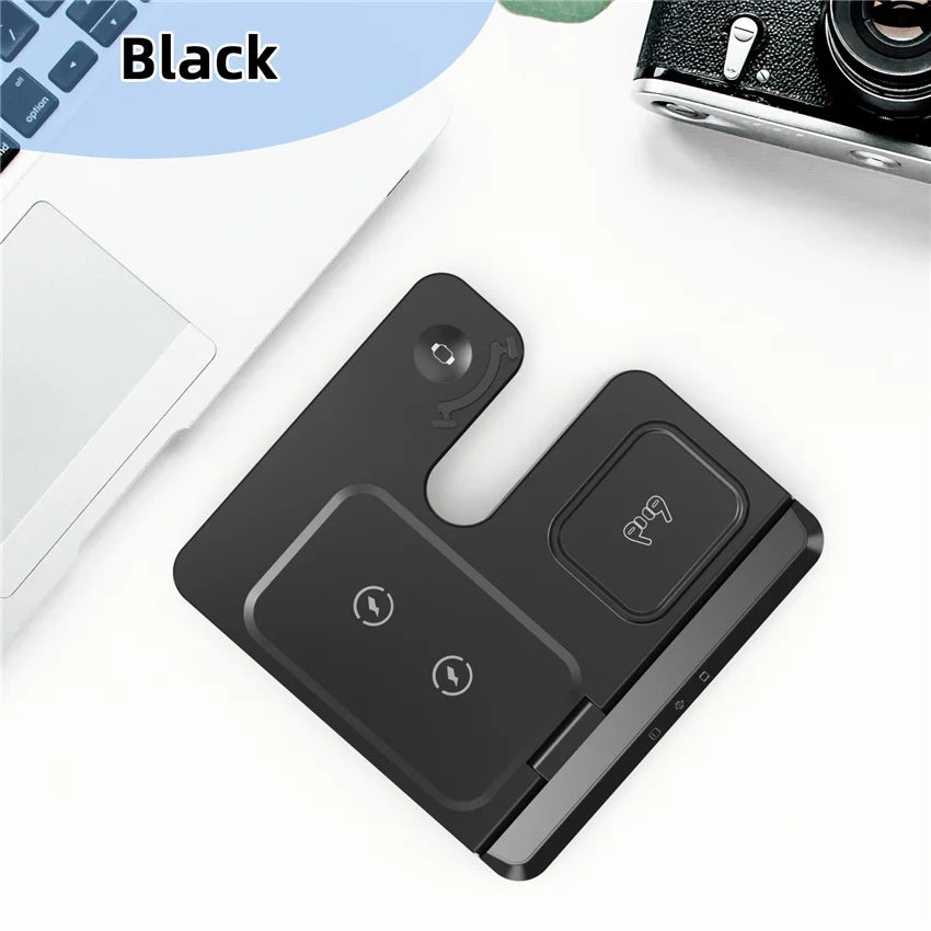 3 in 1 Foldable Wireless Charger Stand For Samsung S24 S23 S22 Galaxy Watch 8 7 6 5 4 Active 1 2 Buds Pro Fast Charging Station