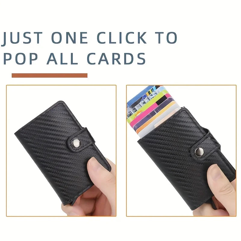 Wallet for Men Wallet with Slim Pop Up Card Holder Bifold Minimalist Smart Wallet RFID Blocking Credit Card Holder
