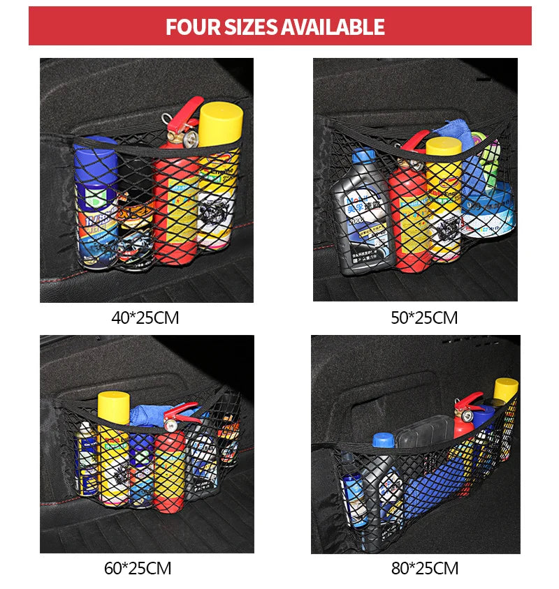 Car Accessories Organizer Net Mesh Seat Elastic Magic Storage For Chery Tiggo 7 Pro Car Trunk Box Jeep Wrangler Haval H6