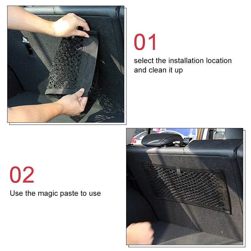 Car Accessories Organizer Net Mesh Seat Elastic Magic Storage For Chery Tiggo 7 Pro Car Trunk Box Jeep Wrangler Haval H6