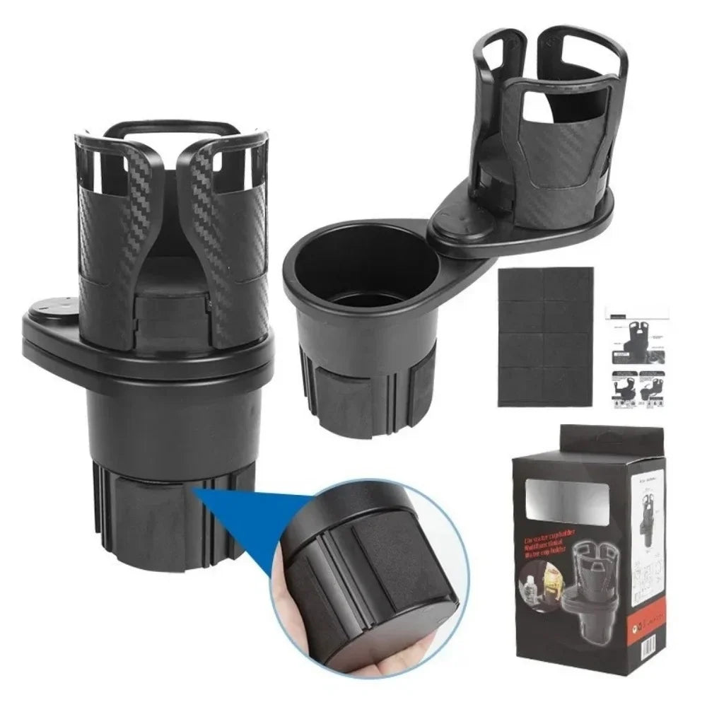Adjustable Dual Car Cup Holder Expander with Phone Stand and Aromatherapy Organizer Multifunctional Adapter for Vehicle Interior