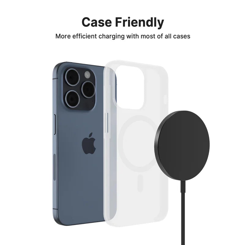 Magnetic Wireless Fast Charger Dual USB Port Mini Charging Pad For iPhone 17 16 15 14 13 12 Pro Max Universal Phone Accessory