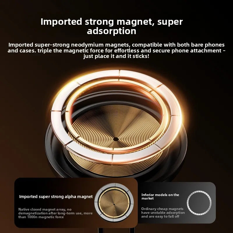 Universal Strong Magnetic Metal Desktop Mobile Phone Holder Stand Rotatable Stable Desk Lazy Holder for IPhone 17 16 Pro Max