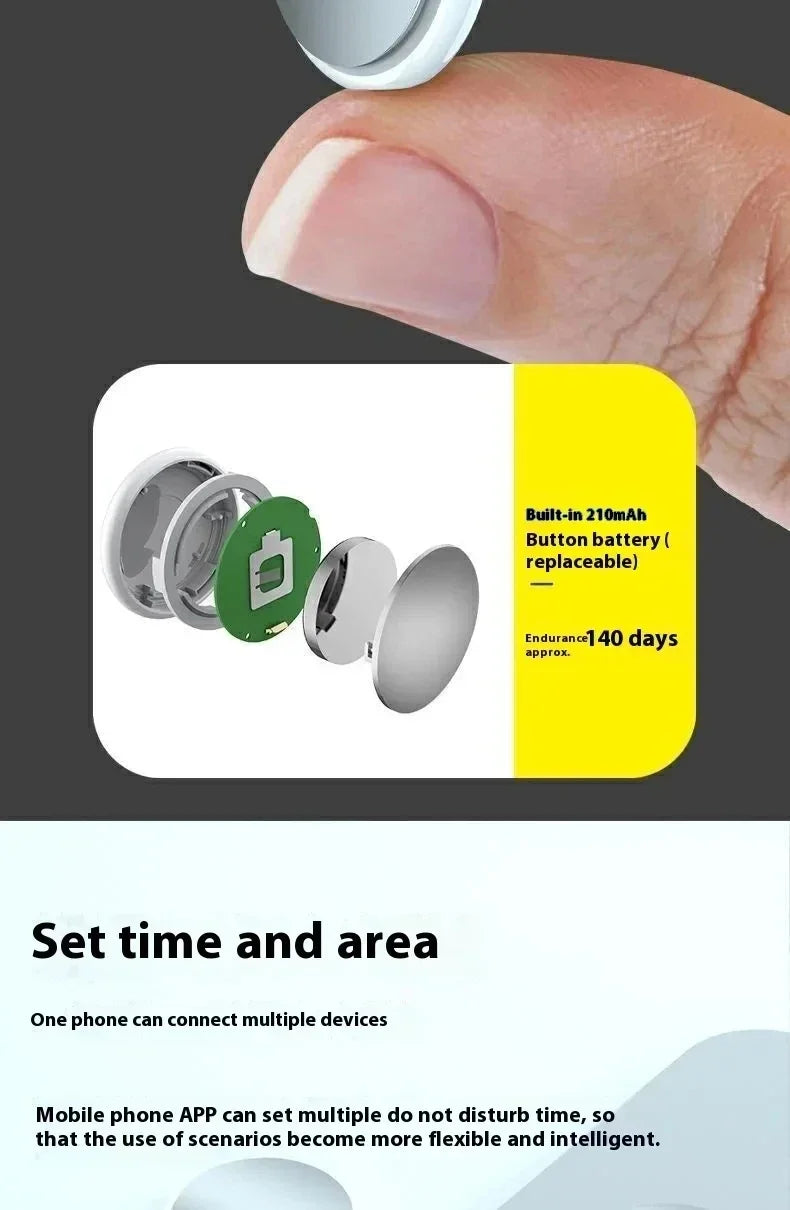 Lenovo Bluetooth5.4 GPS Smart Tracker AirTag Anti-Lost Reminder Device Bag Elderly Kid Finder for Apple Android Tracking Locator