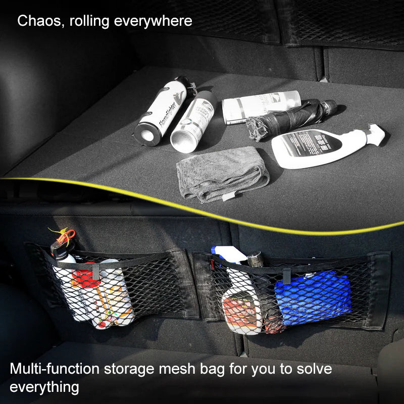 Car Accessories Organizer Net Mesh Seat Elastic Magic Storage For Chery Tiggo 7 Pro Car Trunk Box Jeep Wrangler Haval H6