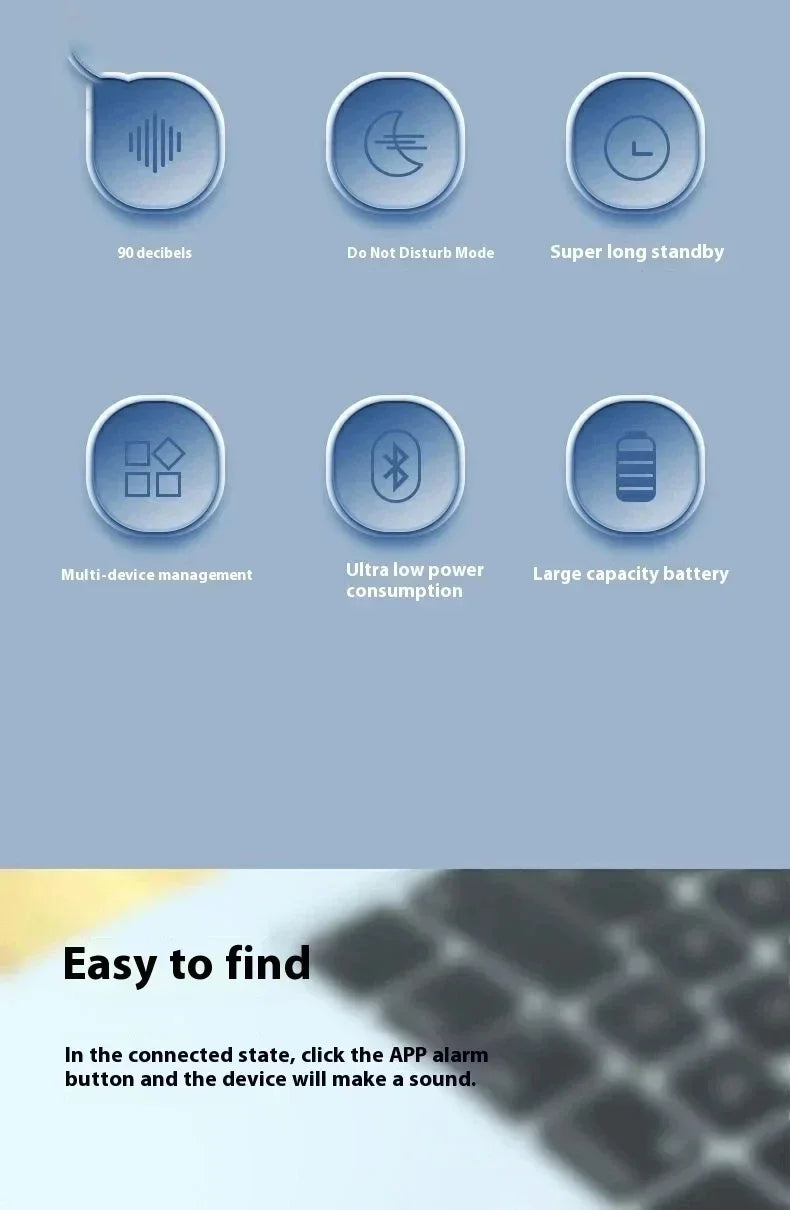 Lenovo Bluetooth5.4 GPS Smart Tracker AirTag Anti-Lost Reminder Device Bag Elderly Kid Finder for Apple Android Tracking Locator