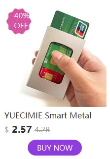 YUECIMIE Gold Thin Pop Up ID RFID Card Holder For Man Slim Men's Card Wallet RFID Creative Credit Card Case For Women Female