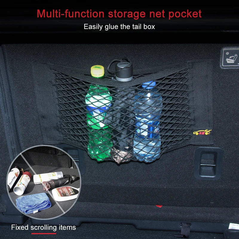 Car Accessories Organizer Net Mesh Seat Elastic Magic Storage For Chery Tiggo 7 Pro Car Trunk Box Jeep Wrangler Haval H6