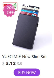 YUECIMIE Gold Thin Pop Up ID RFID Card Holder For Man Slim Men's Card Wallet RFID Creative Credit Card Case For Women Female