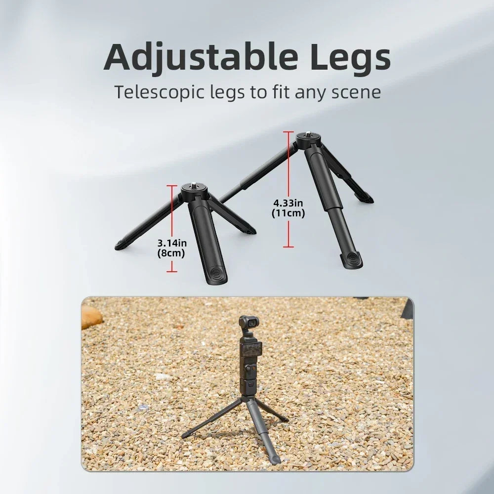 Extendable Mini Tripod For With 1/4 Inch Screw Stand Compatible With Phone Clip And Other