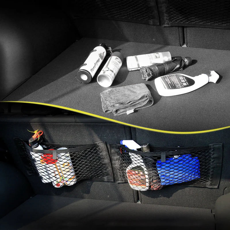 Car Accessories Organizer Net Mesh Seat Elastic Magic Storage For Chery Tiggo 7 Pro Car Trunk Box Jeep Wrangler Haval H6