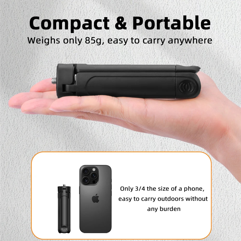 Extendable Mini Tripod For With 1/4 Inch Screw Stand Compatible With Phone Clip And Other