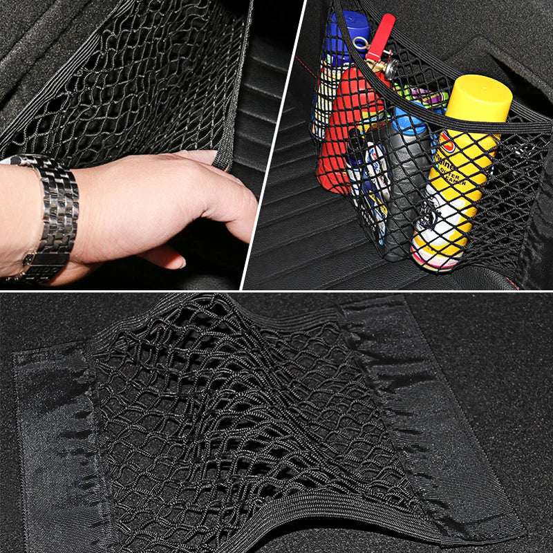 Car Accessories Organizer Net Mesh Seat Elastic Magic Storage For Chery Tiggo 7 Pro Car Trunk Box Jeep Wrangler Haval H6